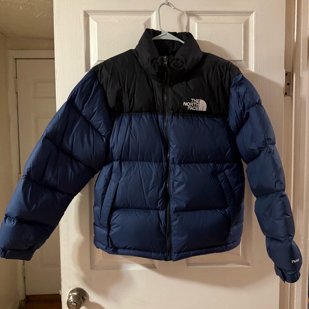 The North Face Navy and Black Nuptse 700 Jacket
